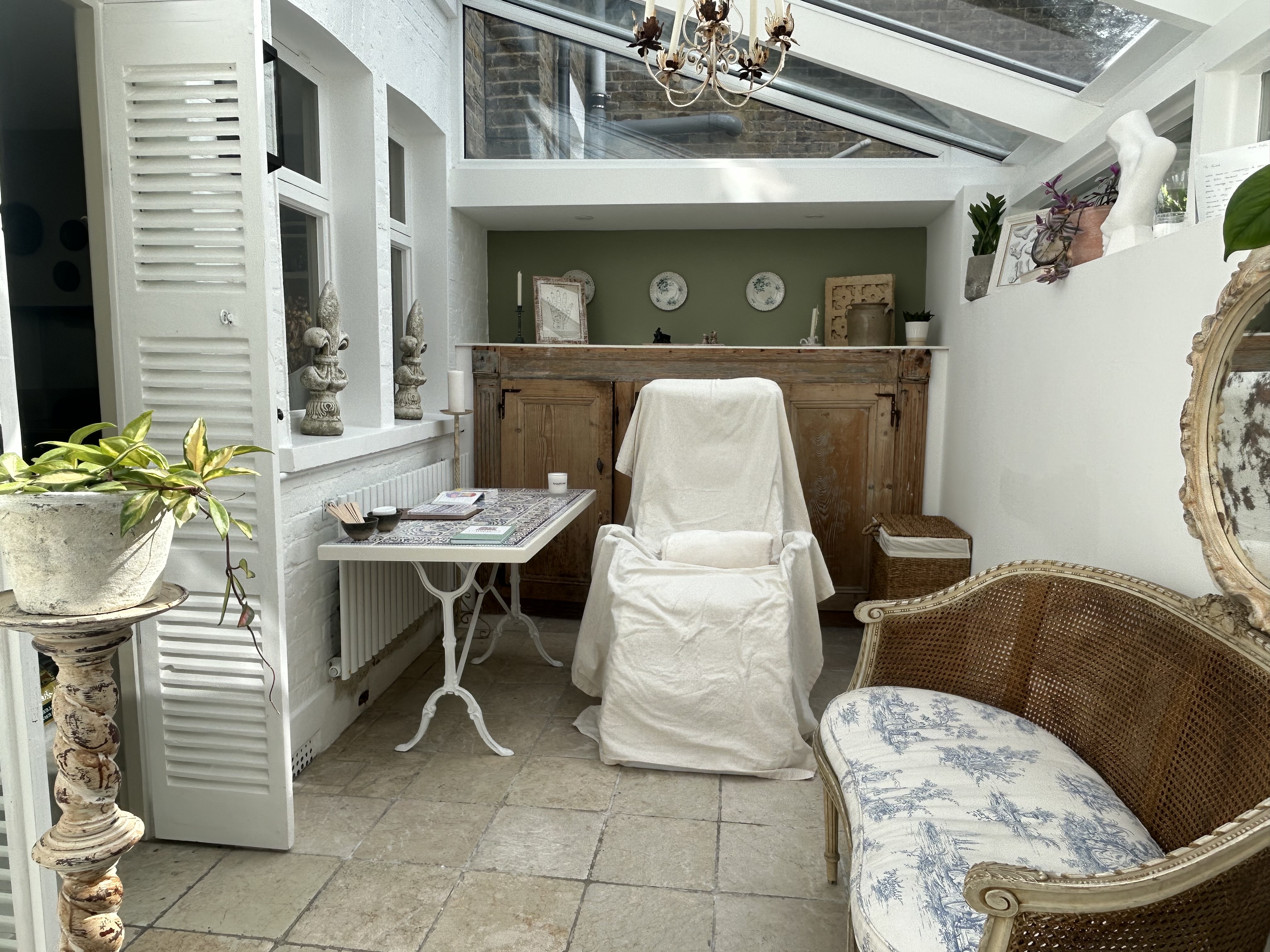 The conservatory treatment room at Cotherstone House